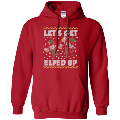 Christmas T-shirt Let's Get Elfed Up Red