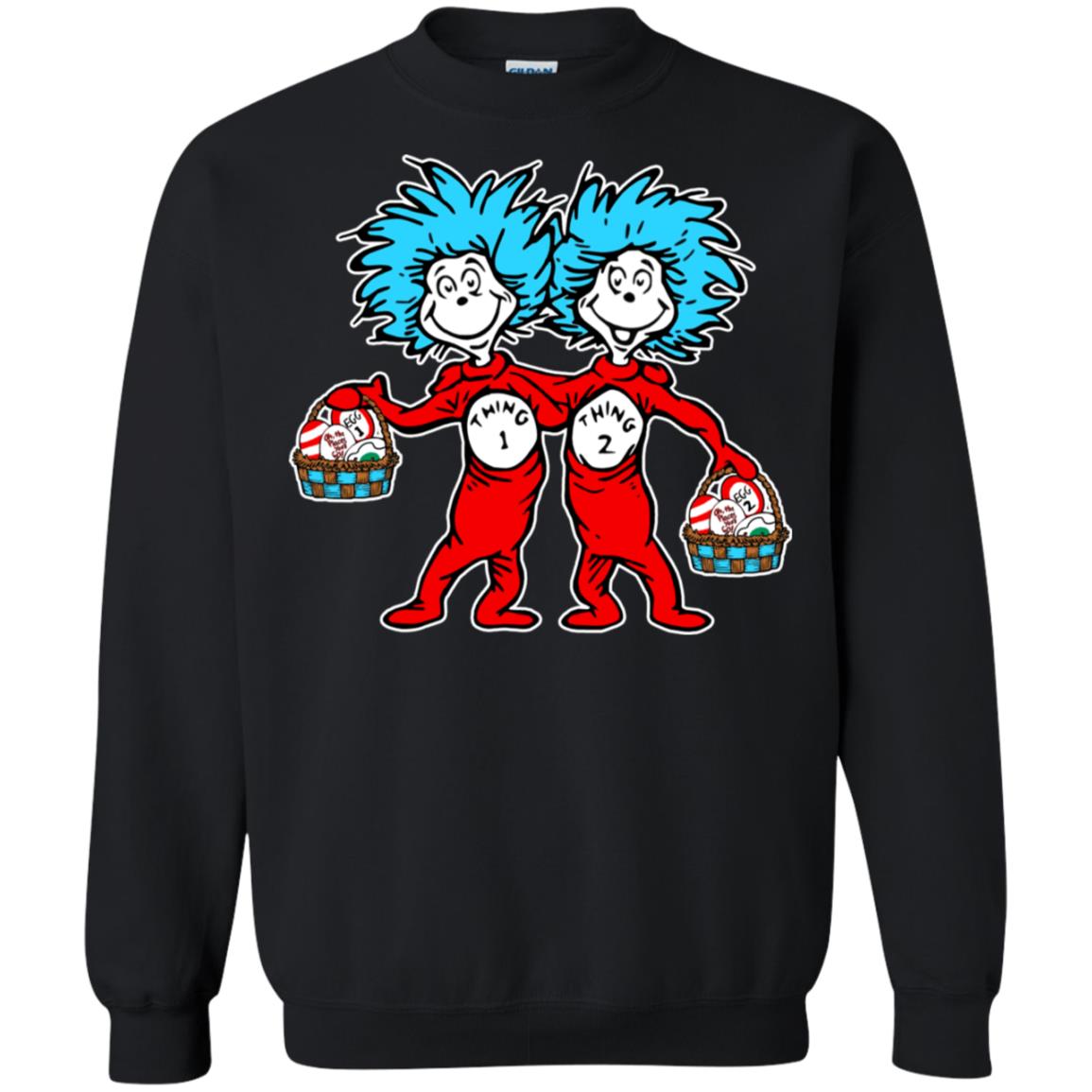 Dr. Seuss Thing 1 Thing 2 Easter Egg T-shirt Black