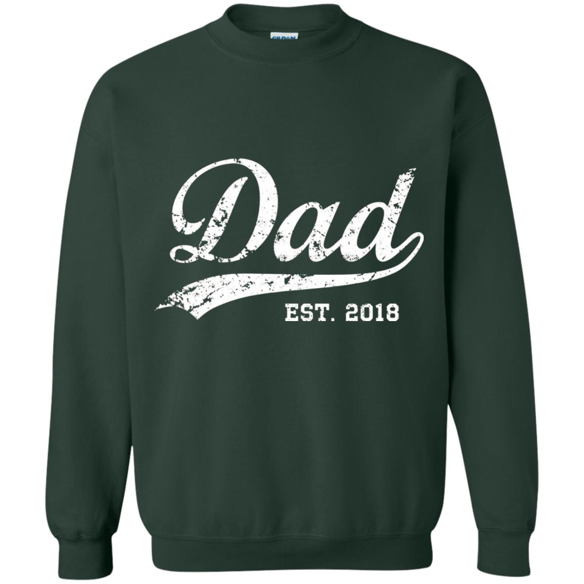 Dad Est. 2018 Vintage New Dad Daddy T-shirt Forest Green