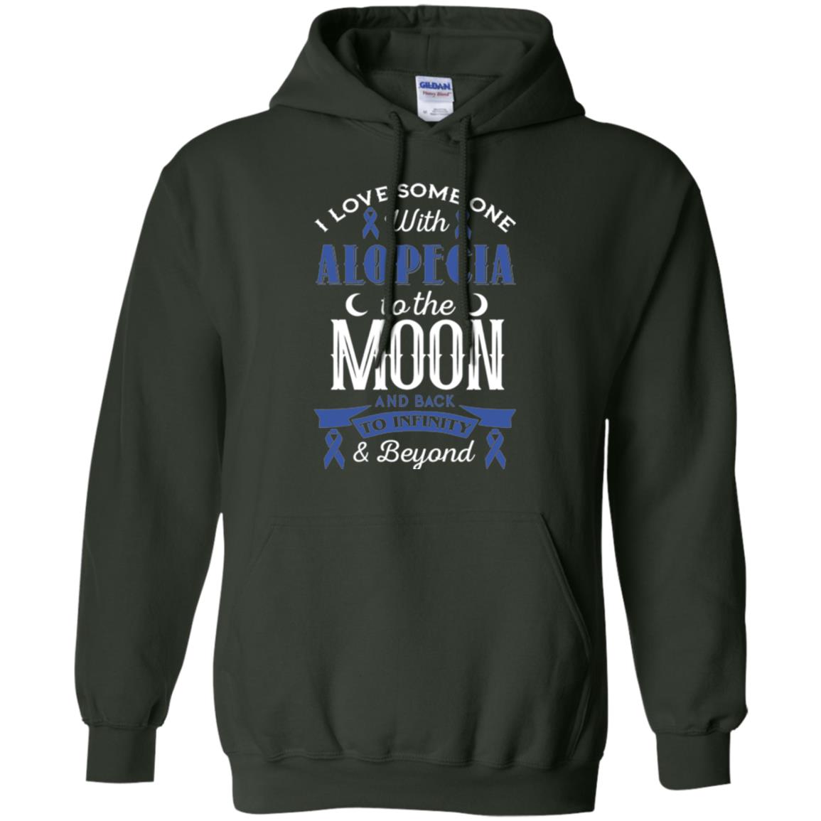 Alopecia Awareness T-shirt Love Someone With Alopecia To The Moon Forest Green