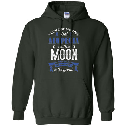 Alopecia Awareness T-shirt Love Someone With Alopecia To The Moon Forest Green
