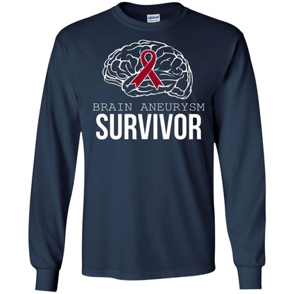 Brain Aneurysm Survivor T-shirt Navy