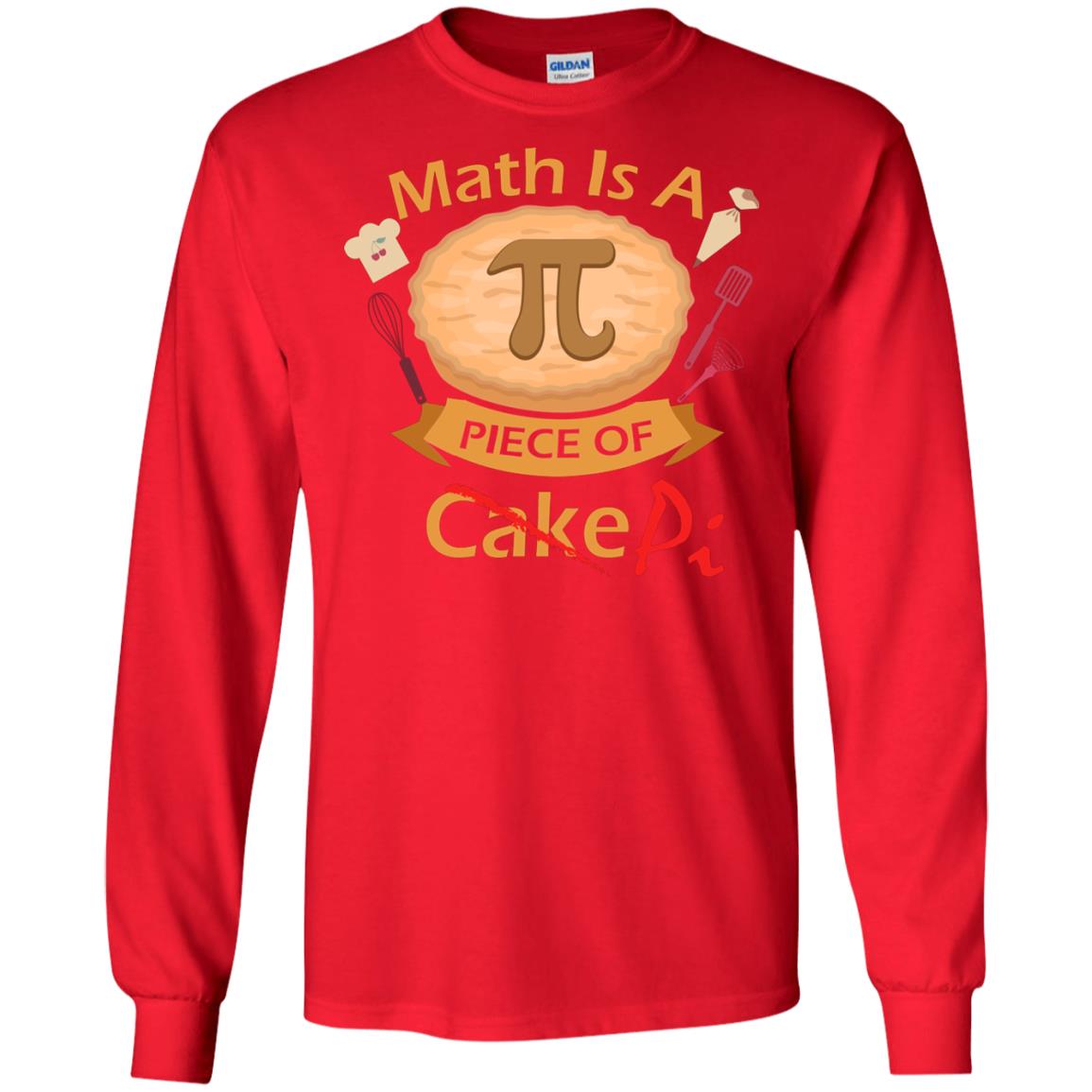 Math Is A Piece Of Pi Funny Pi Day T-shirt For Math Lover Red