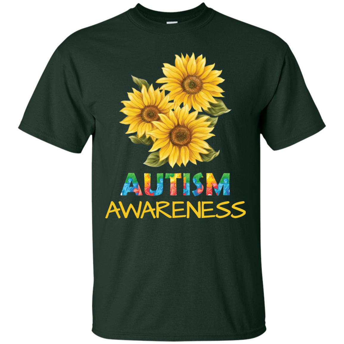 Autism Awareness Sunflower Shirt Forest