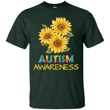 Autism Awareness Sunflower Shirt Forest