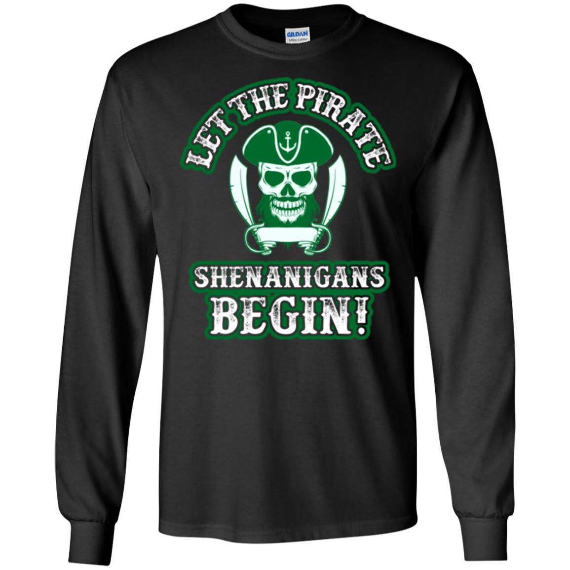 Saint Patrick's Day T-shirt Let The Pirate Shenanigans Begin Black