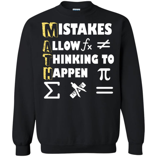 Math Lover T-shirt Mistakes Allow Thinking To Happen Black