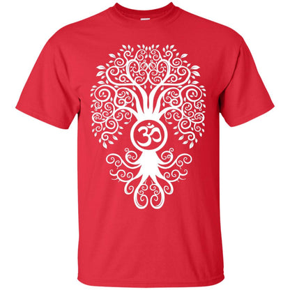 White Bodhi Tree Yoga Tshirt Red
