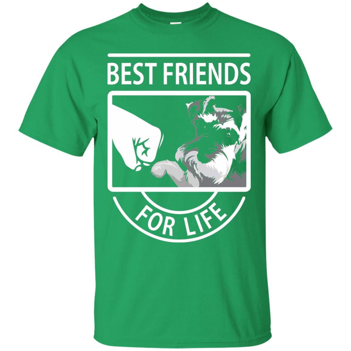 Schnauzer Best Friends For Life Dog Lover T-shirt Irish Green