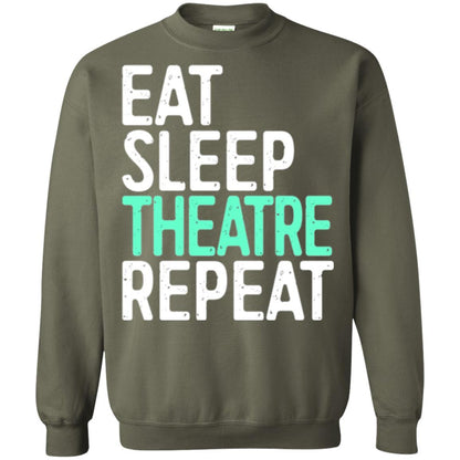 Actor T-shirt Eat Sleep Theatre Repeat T-shirt Military Green