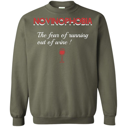 Novinophobia The Fear Of Running Out Of Wine Shirt Military Green