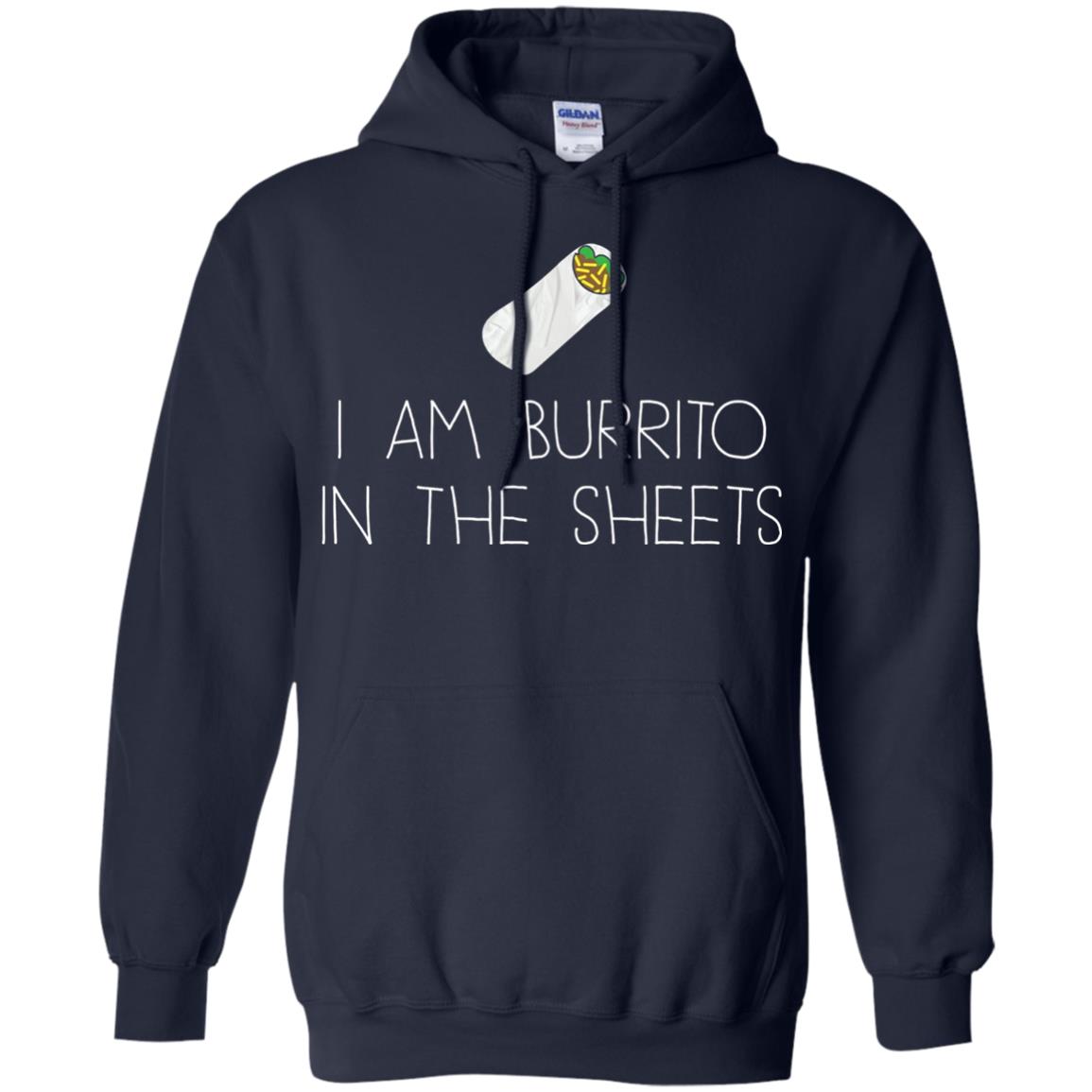 Burrito T-shirt I Am A Burrito In The Sheets Swaddling Navy