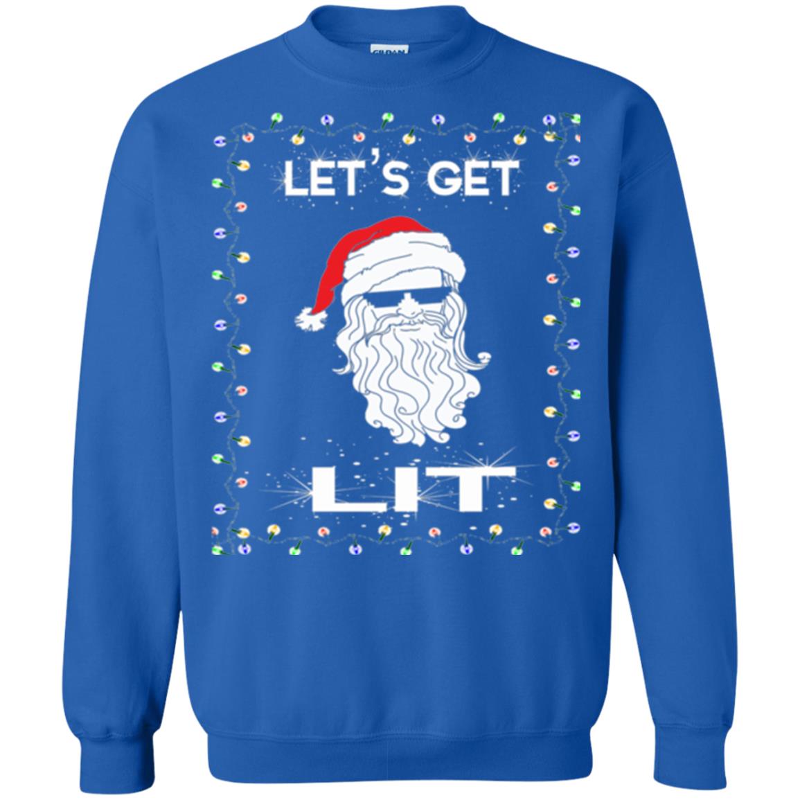 Christmas T-shirt Let_s Get Lit Royal