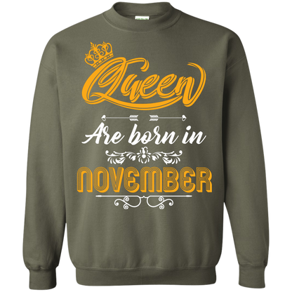 Brithday T-Shirt Queen Are Born In November Military Green