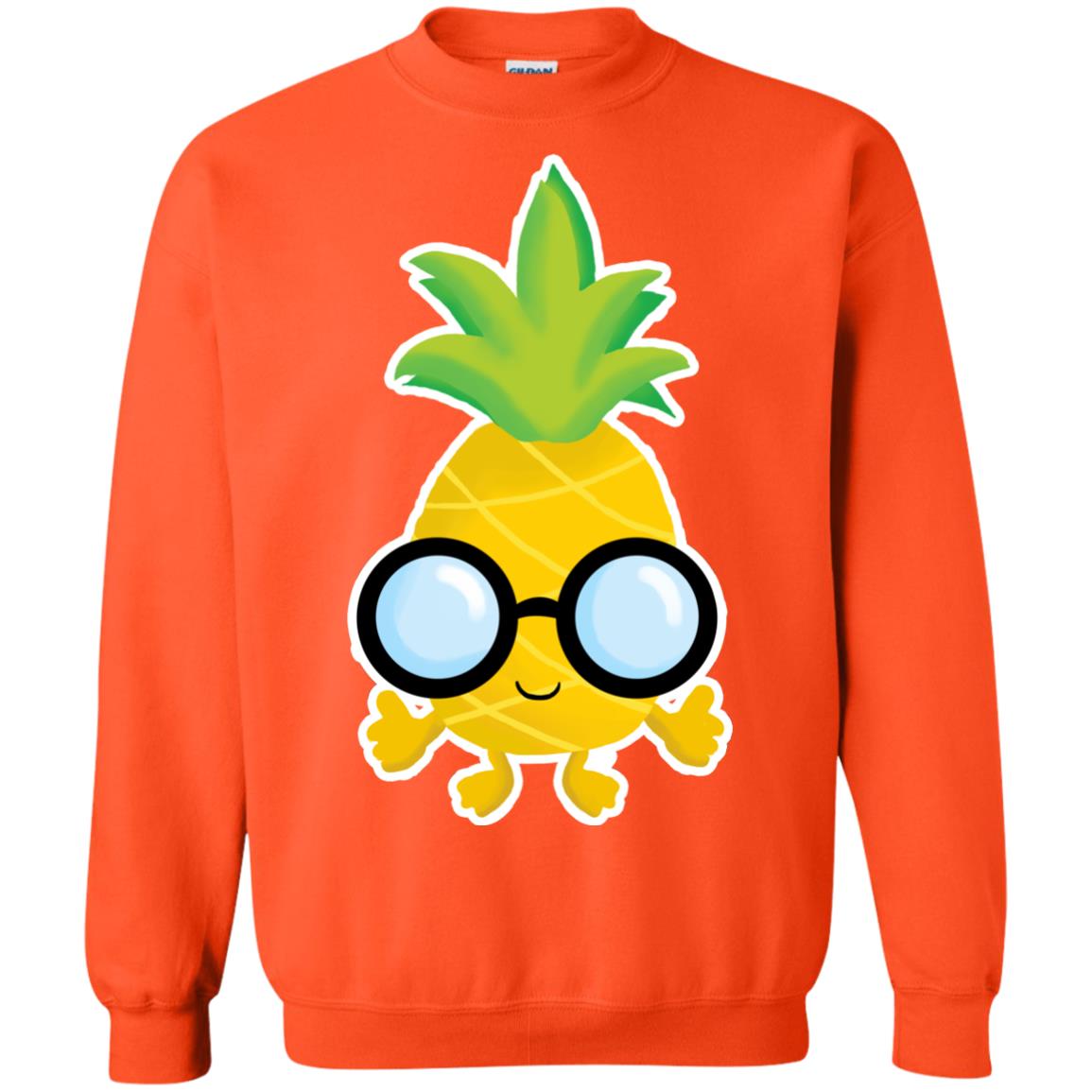 Funny Pineapple With Glasses For Boys Mens Shirt Orange