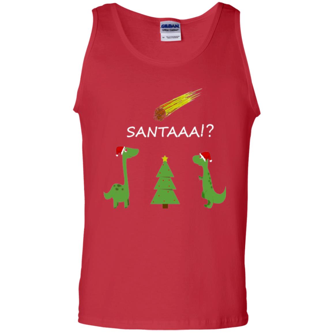 Christmas T-shirt Funny Dinosaus Santaaa Red