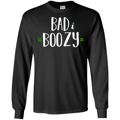 Bad And Boozy Funny Saint Patrick Day T-shirt Black