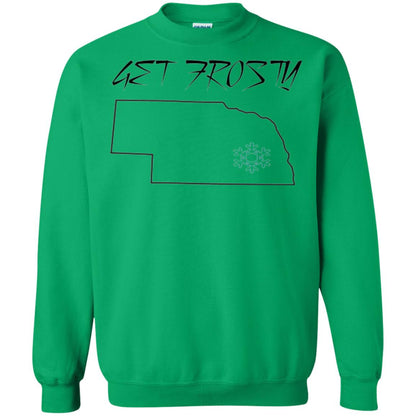 Christmas T-shirt Get Frosty Nebraska Football Irish Green