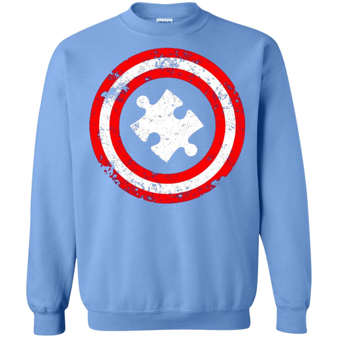 Captain Autism Superhero Autism Awareness Shirt Carolina Blue