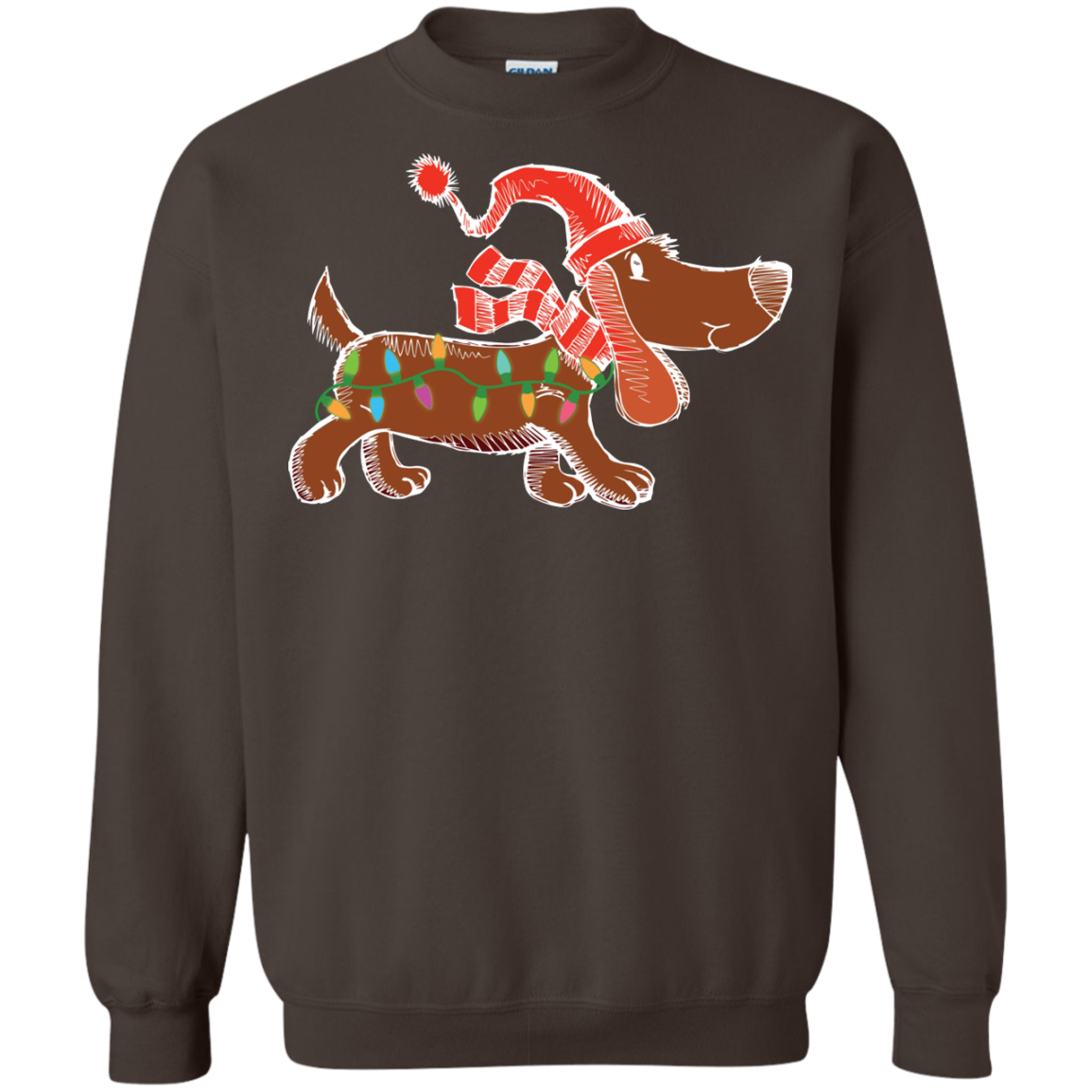 Dog Lover T-Shirt Christmas Lights Labrador Retriever Dog Lover Dark Chocolate