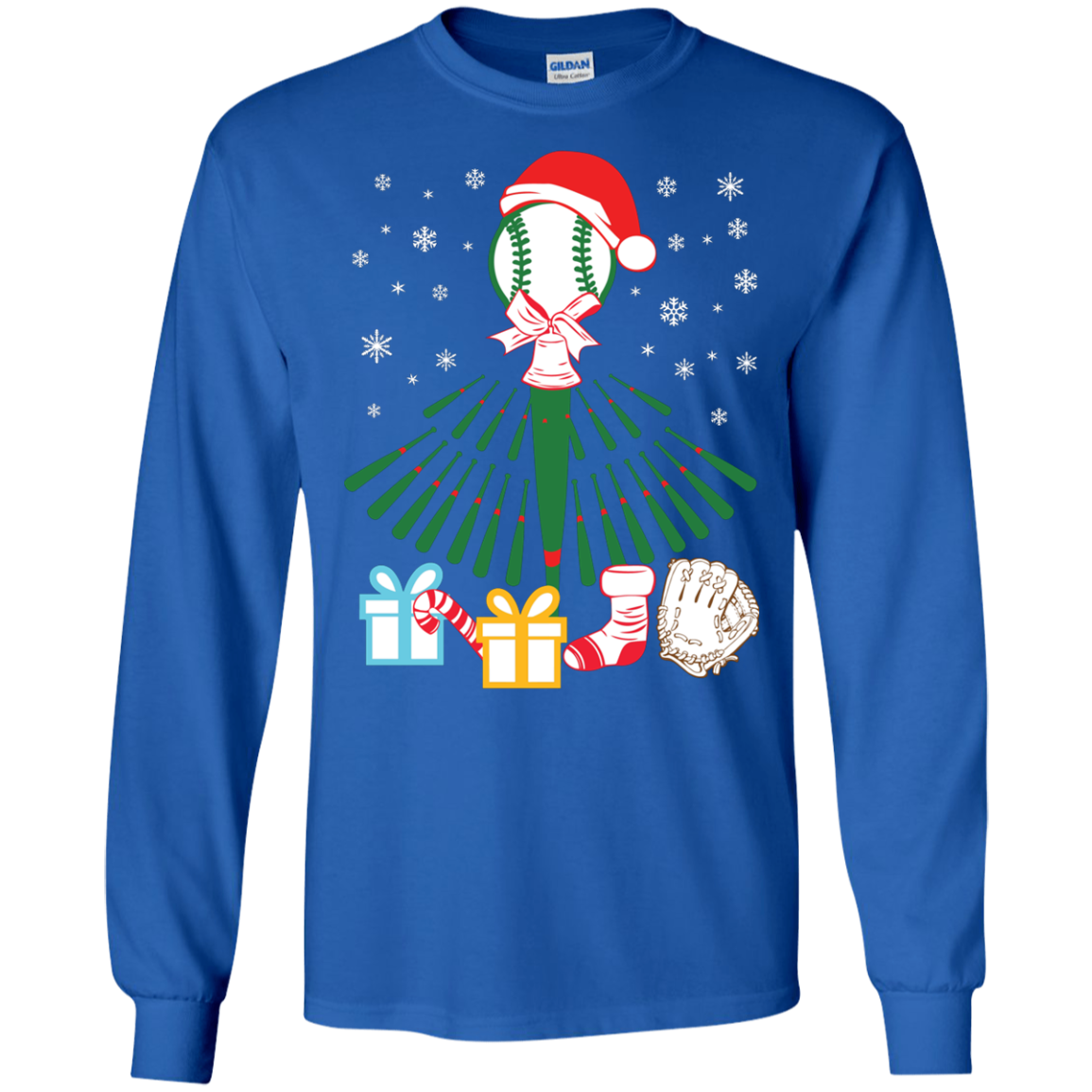 Baseball Christmas T-Shirt Royal
