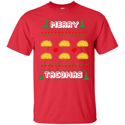 Merry Tacomas X-mas Gift Shirt For Taco Lovers Red