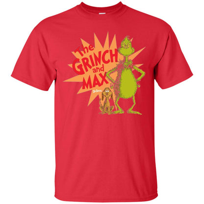 Cartoon T-shirt Dr. Seuss Grinch And Max Burst Red