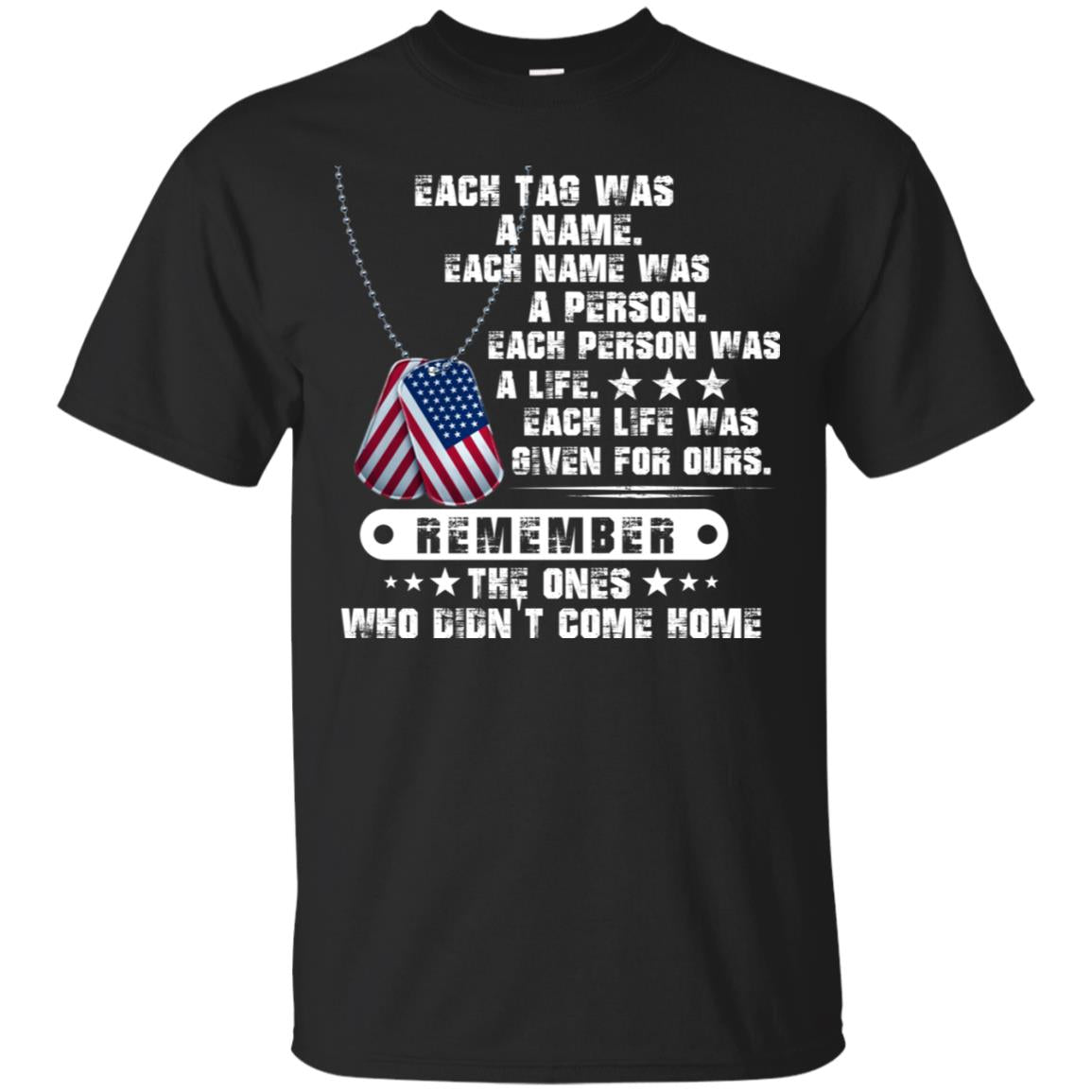 Each Tag Was A Name. Each Name Was A Person. Each Person Was A Life Shirt Black