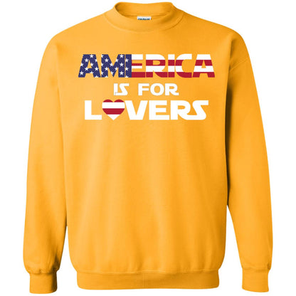 America Is For Lovers Flag Of United States Shirt Gold