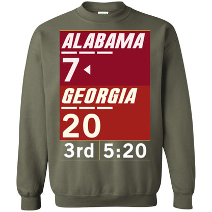 Football Lover T-shirt Alabama 26-23 Comeback Win 2-sided Military Green