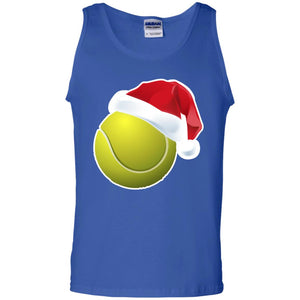 Tennis With Santa Claus Hat X-mas Shirt For Tennis LoversG220 Gildan 100% Cotton Tank Top