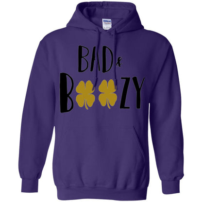 Bad And Boozy Funny Saint Patrick Day Drinking T-shirt Purple