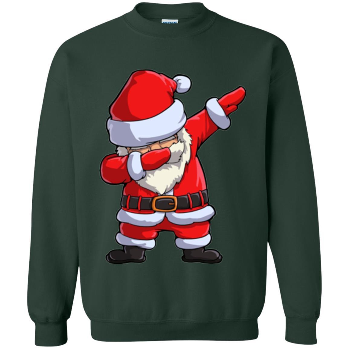 Christmas T-shirt Dabbing Santa Claus Forest Green