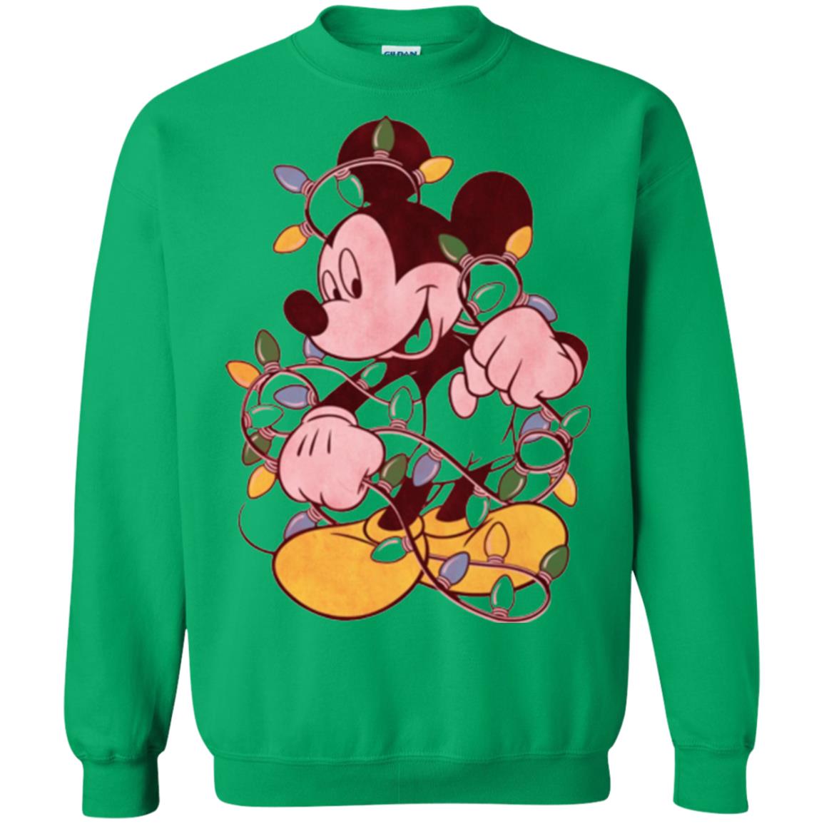 Christmas Lights T-shirt Disney Mickey Mouse Irish Green