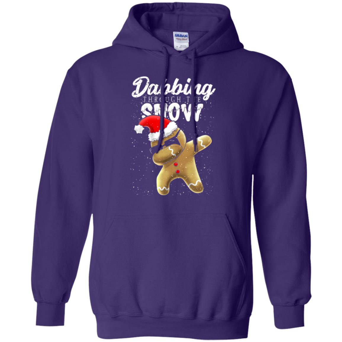 Dabbing Gingerbread T-shirt Dabbing Through The Snow Purple