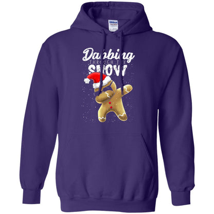 Dabbing Gingerbread T-shirt Dabbing Through The Snow Purple