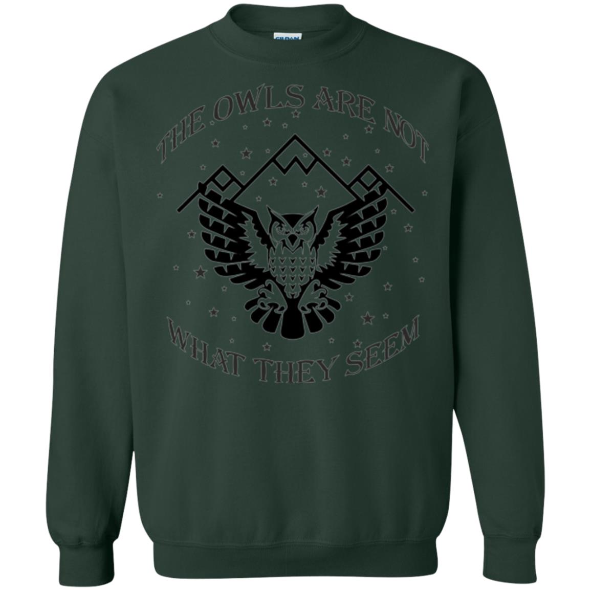 Owl Lovers T-shirt The Owls Are Not What They Seem Forest Green