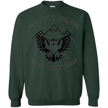 Owl Lovers T-shirt The Owls Are Not What They Seem Forest Green