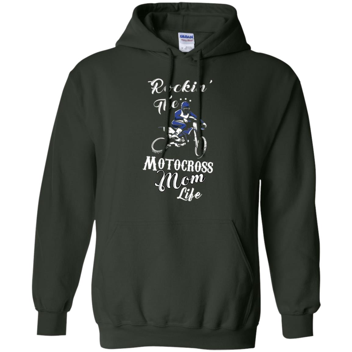 Rocking The Motocross Mom Life Mommy T-shirt Forest Green