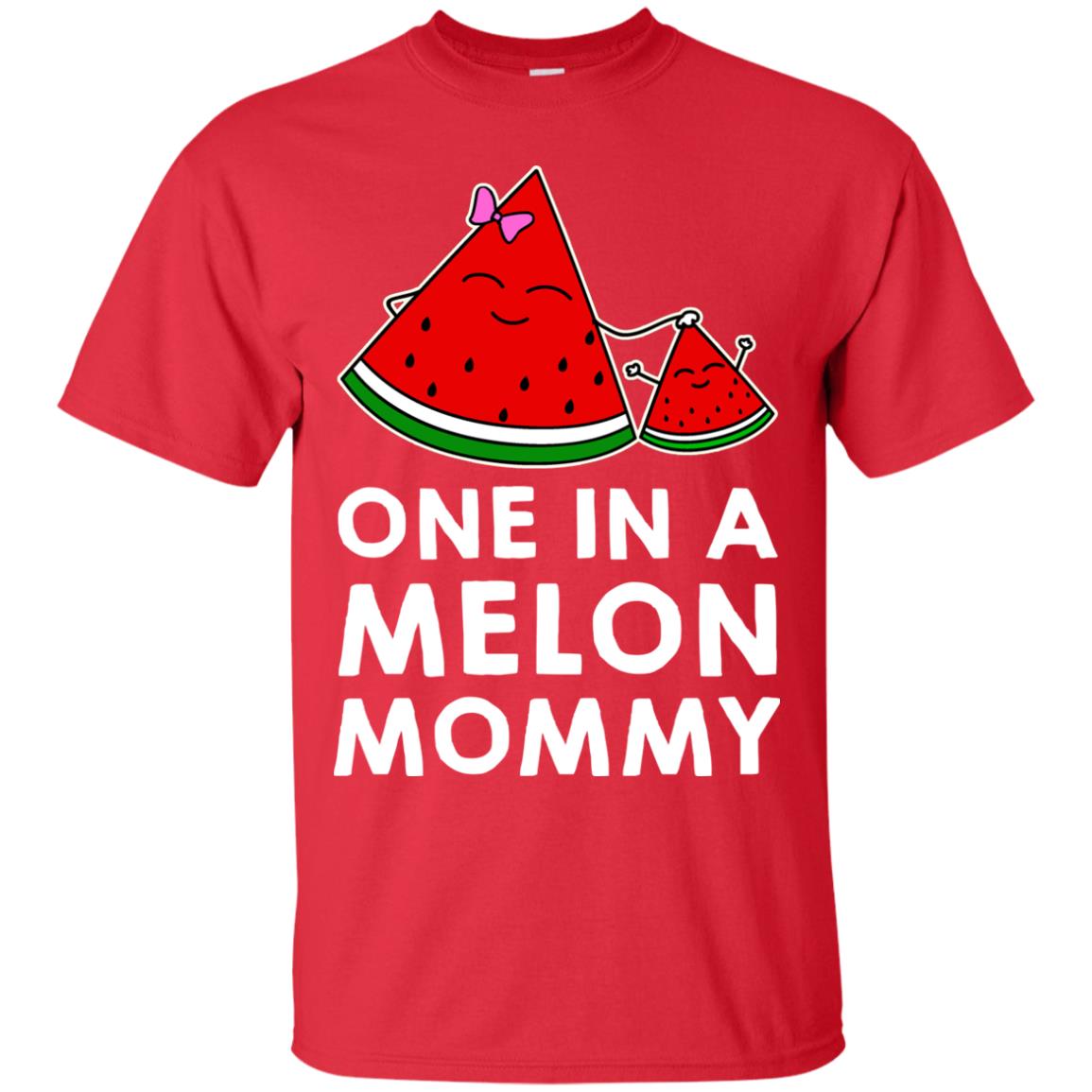 One In A Melon Mommy Funny Summer Melon Fruit Shirt Red