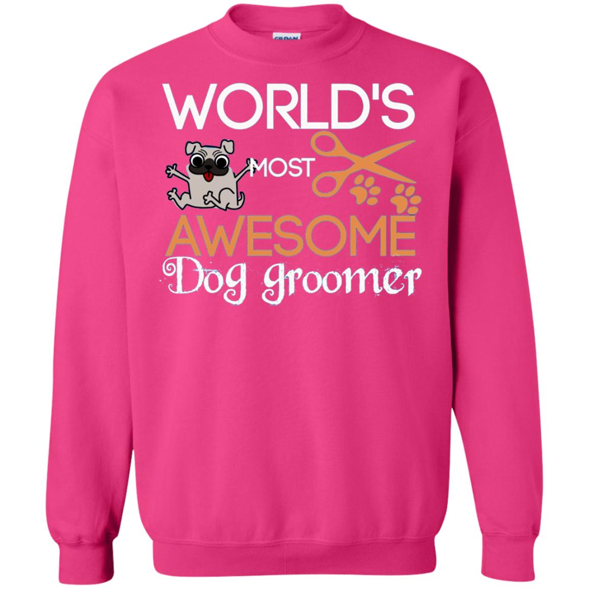 Dogs Lover Shirt World's Most Awesome Dog Groomer Heliconia