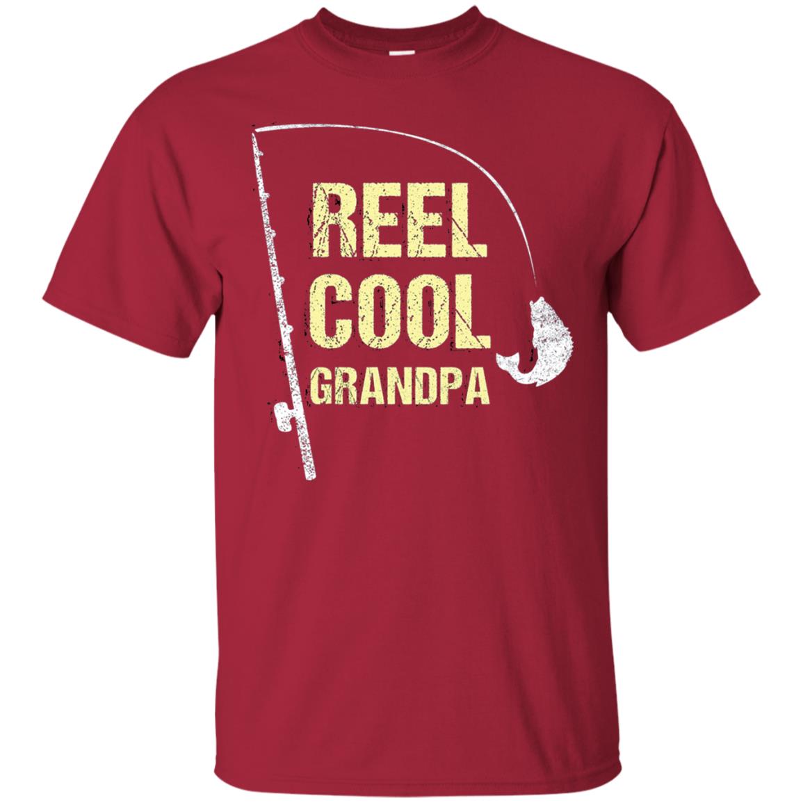 Reel Cool Grandpa Fisherman T-shirt Cardinal