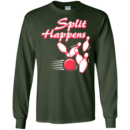 Bowling Lover T-shirt Split Happens Forest Green