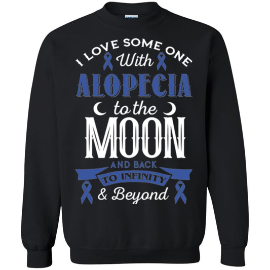 Alopecia Awareness T-shirt Love Someone With Alopecia To The Moon Black