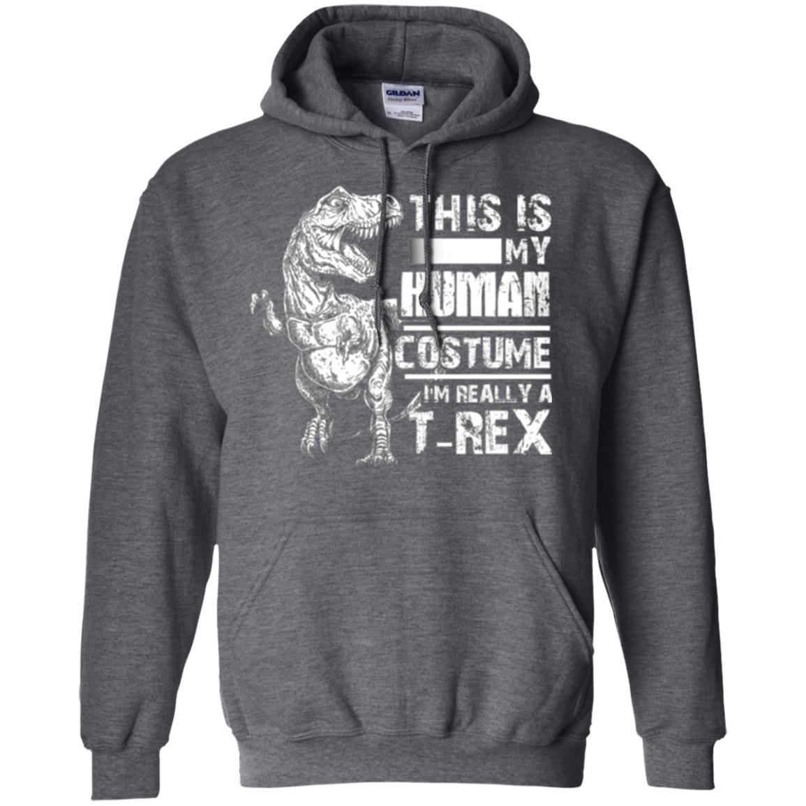 Dinosaus T-shirt This Is My Human Costume Shirt Human Dark Heather