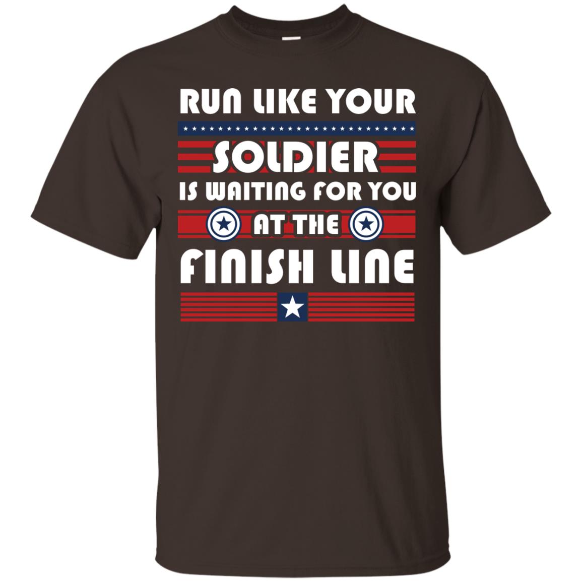 Soldier T-shirt Run Like Your Soldier Is Waiting For You At The Finish Line Dark Chocolate