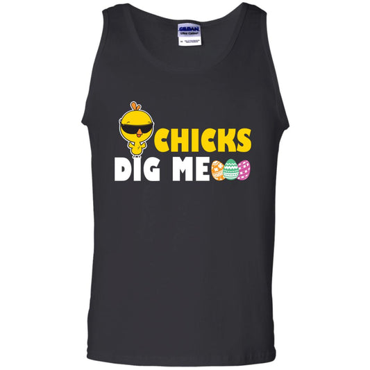 Chicks Dig Me Funny Chicken Shirt For Easter Day Black
