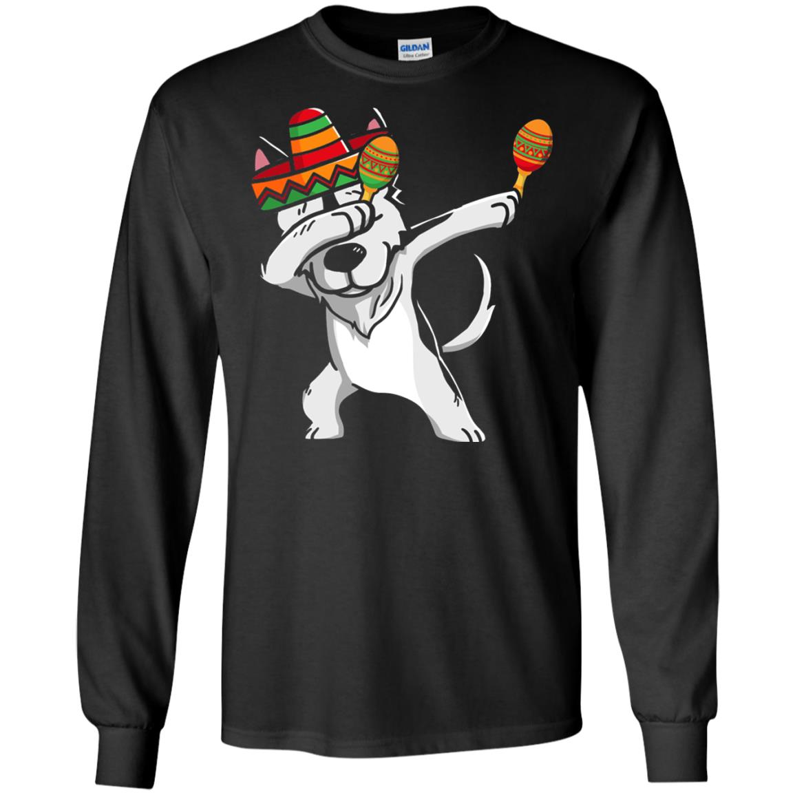 Dabbing Husky Funny Cinco De Mayo T-shirt Black