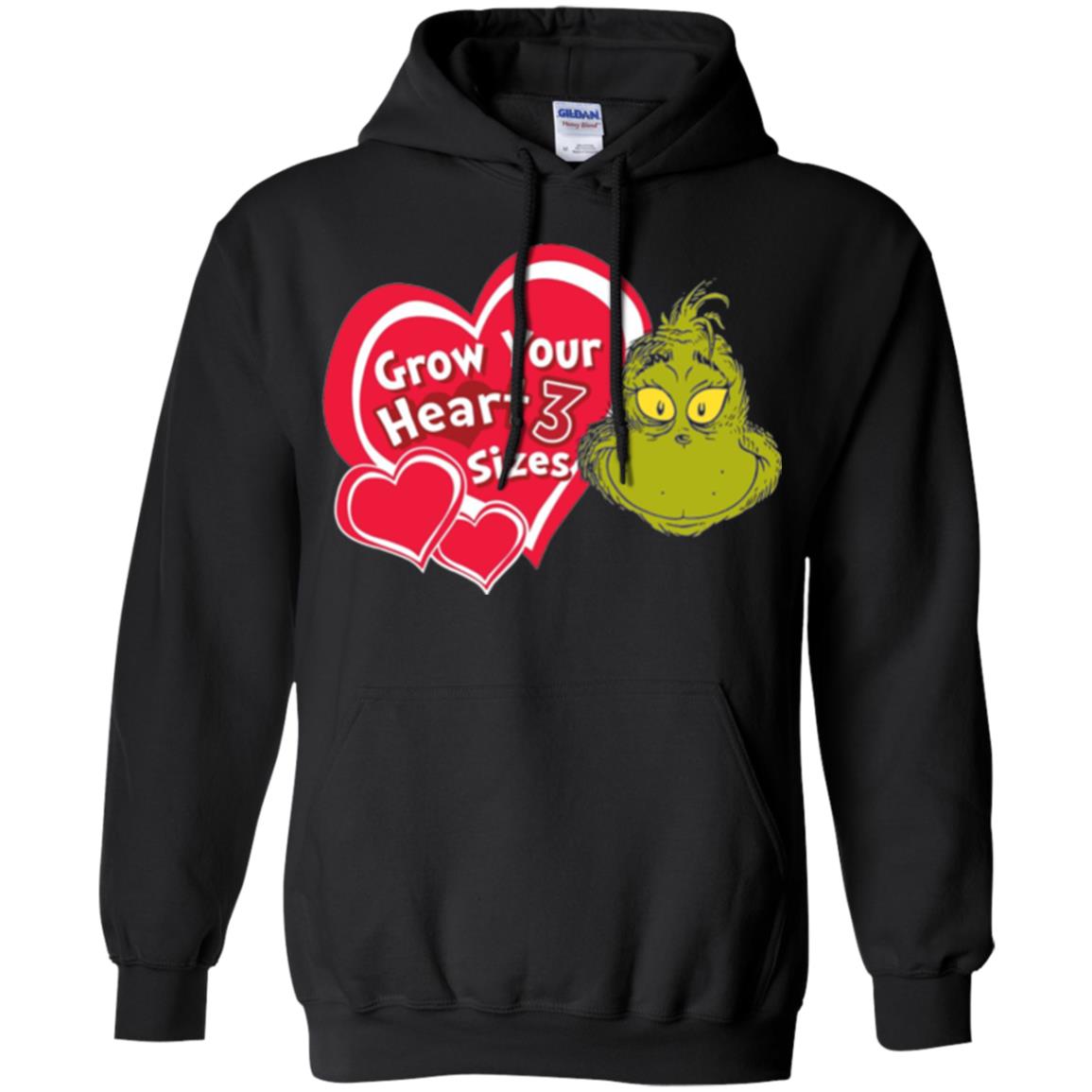 Dr. Seuss Grinch T-shirt Grow Your Heart 3 Sizes Black