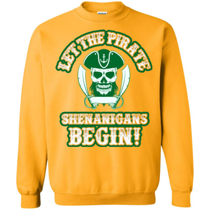 Saint Patrick's Day T-shirt Let The Pirate Shenanigans Begin Gold